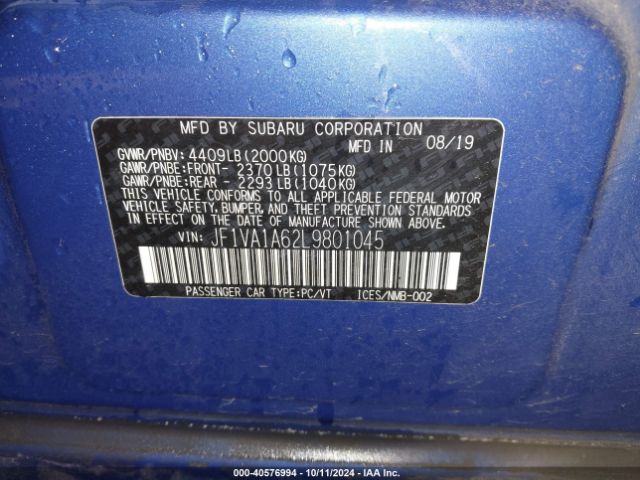 JF1VA1A62L9801045 Subaru WRX