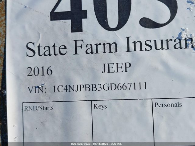 1C4NJPBB3GD667111 Jeep Patriot Sport