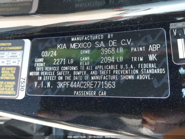 3KPF44AC2RE771563 KIA FORTE GT