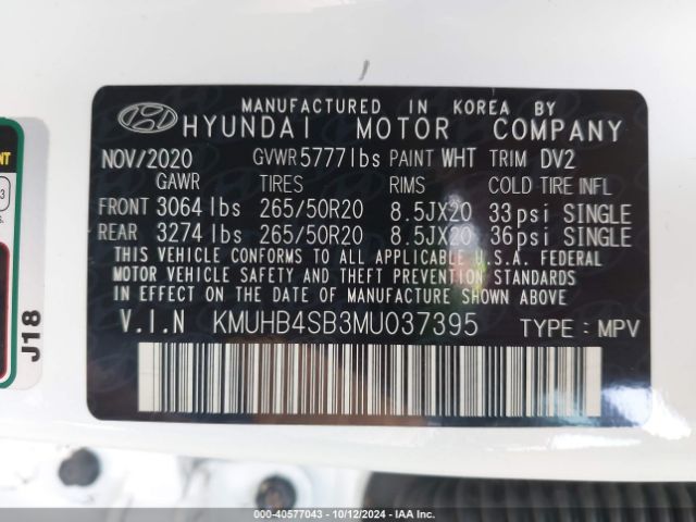 KMUHB4SB3MU037395 Genesis Gv80 2.5t Rwd