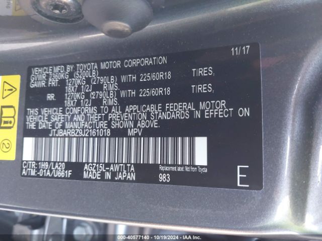 JTJBARBZ9J2161018 Lexus NX 300