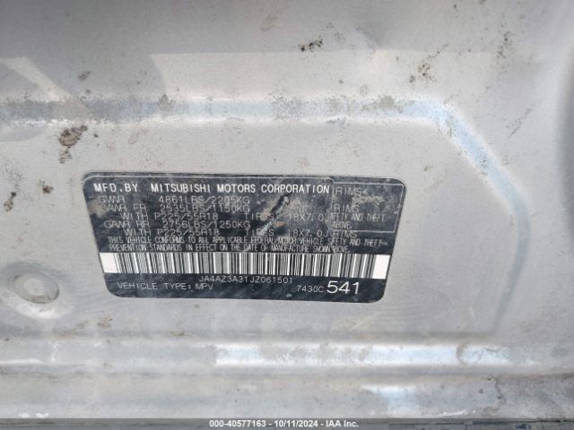 2018 MITSUBISHI OUTLANDER JA4AZ3A31JZ061501 Photo 8