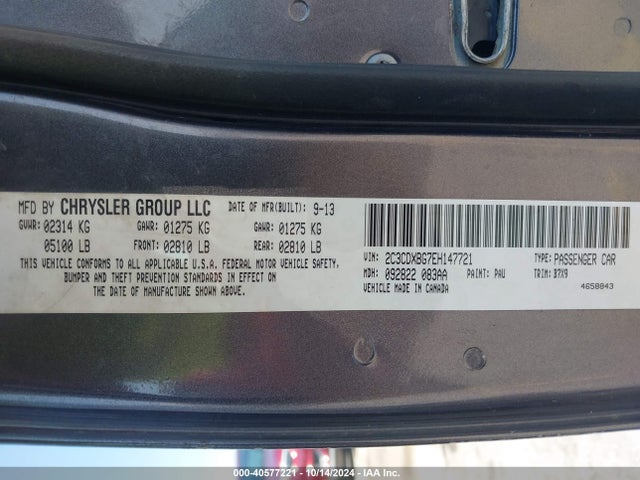 2C3CDXBG7EH147721 Dodge Charger Se