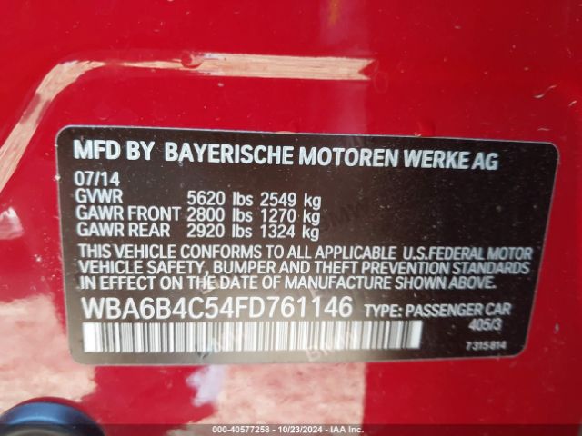 WBA6B4C54FD761146 BMW 650i Gran Coupe Xdrive