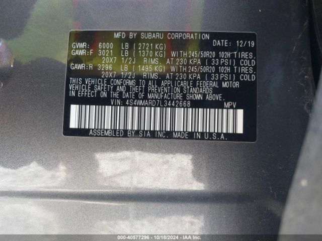 4S4WMARD7L3442668 Subaru Ascent Touring