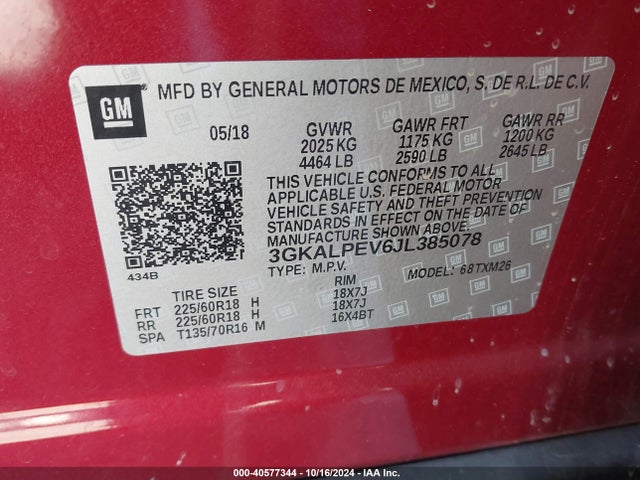 3GKALPEV6JL385078 GMC Terrain Slt