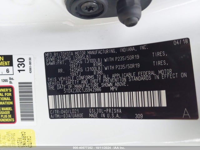 Toyota Sienna Se 8 Passenger 2018 5TDXZ3DC1JS942986 Image 9