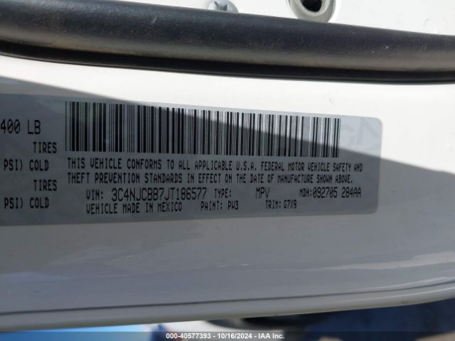 3C4NJCBB7JT186577 Jeep Compass Latitude Fwd