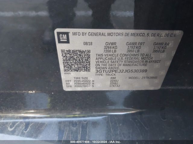 3GTU2PEJ2JG530389 GMC Sierra 1500 Denali