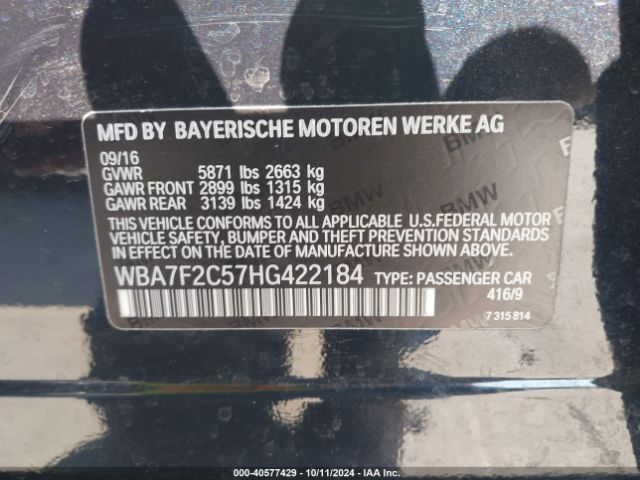 WBA7F2C57HG422184 BMW Alpina B7 Xdrive