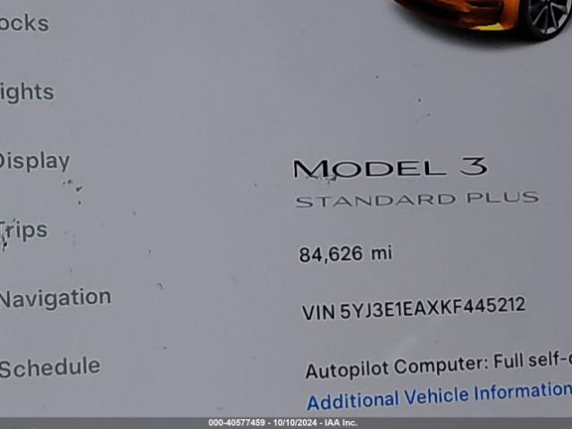 5YJ3E1EAXKF445212 Tesla Model 3 Long Range/mid Range/standard Range/standard Range Plus