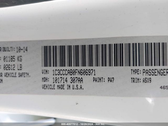 1C3CCCAB0FN606971 Chrysler 200 Limited