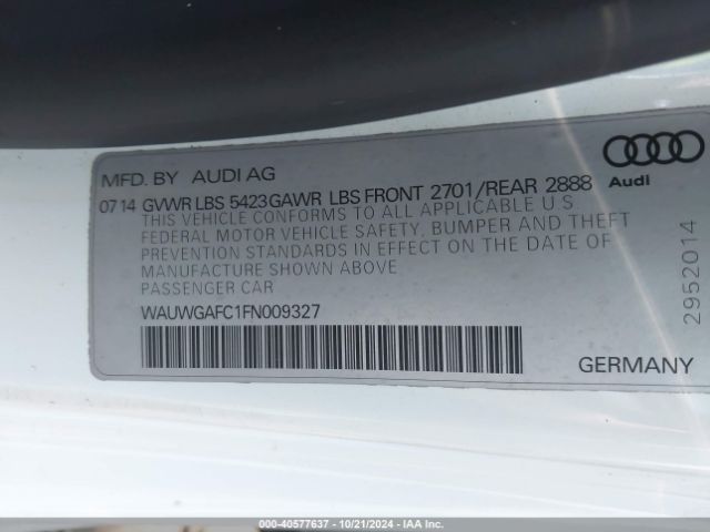 WAUWGAFC1FN009327 Audi A7 3.0t Premium Plus