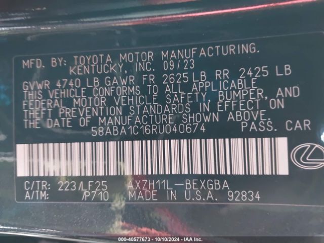 58ABA1C16RU040674 Lexus Es 300h F Sport Handling