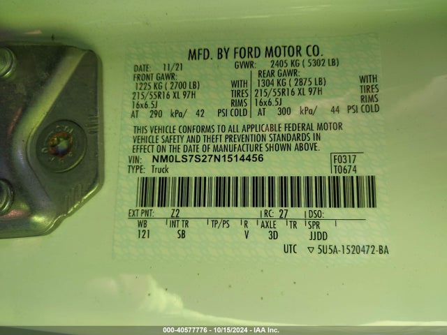 Ford Transit Connect Xl Cargo Van 2022 NM0LS7S27N1514456 Image 9