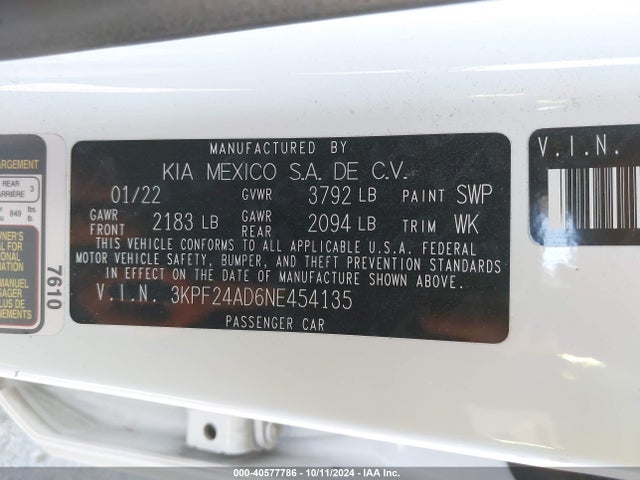 KIA Forte Lxs 2022 3KPF24AD6NE454135 Image 9