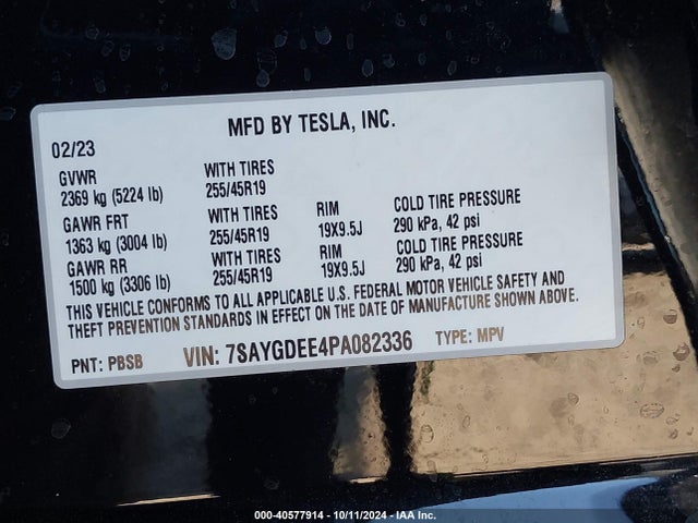 2023 TESLA MODEL Y 7SAYGDEE4PA082336 Photo 8