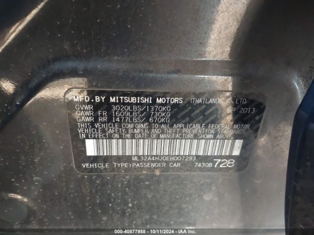 ML32A4HJ0EH007293 Mitsubishi MIRAGE ES