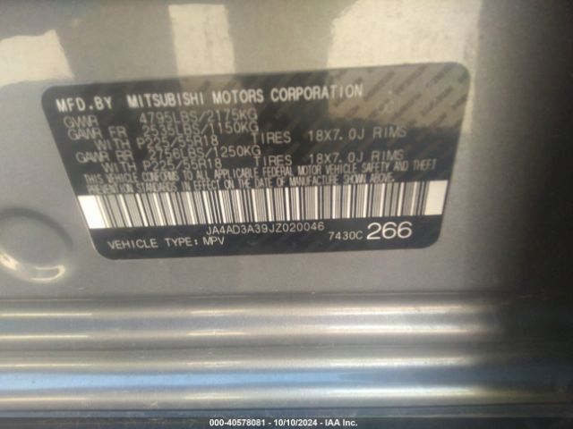 JA4AD3A39JZ020046 Mitsubishi Outlander Le