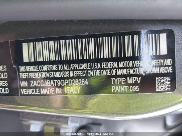 ZACCJBAT9GPD26284 Jeep Renegade Sport