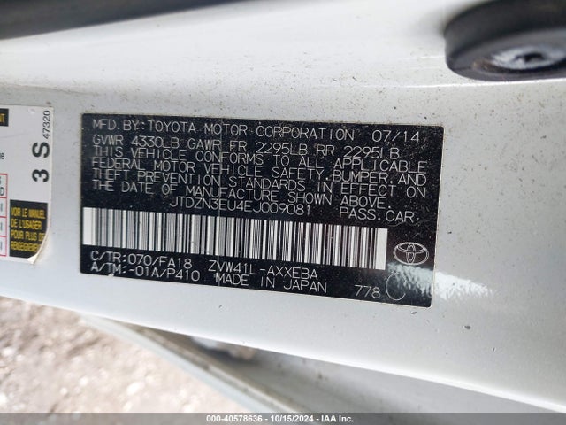 Toyota Prius V Two 2014 JTDZN3EU4EJ009081 Image 9
