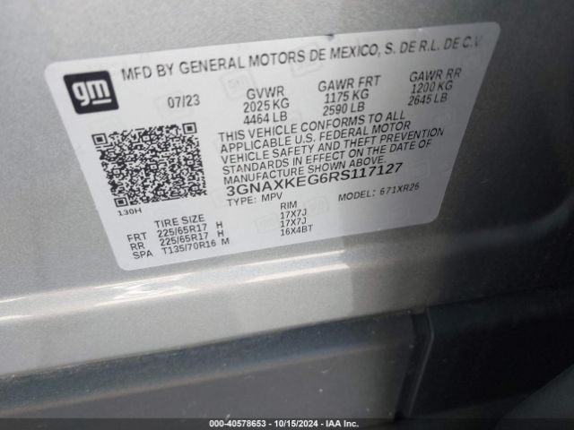 3GNAXKEG6RS117127 Chevrolet Equinox Fwd Lt