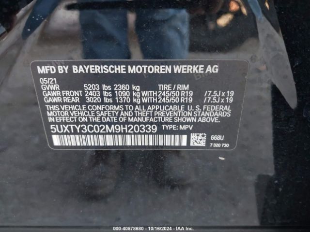 5UXTY3C02M9H20339 BMW X3 Sdrive30i
