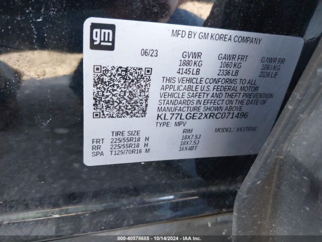 KL77LGE2XRC071496 Chevrolet Trax Fwd 1rs