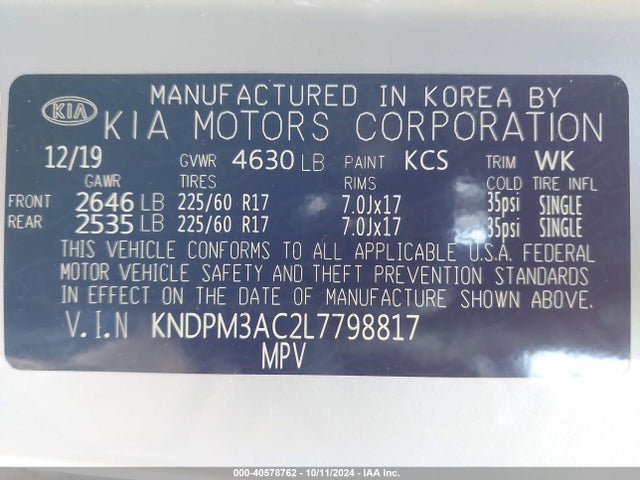 KIA Sportage Lx 2020 KNDPM3AC2L7798817 Image 9