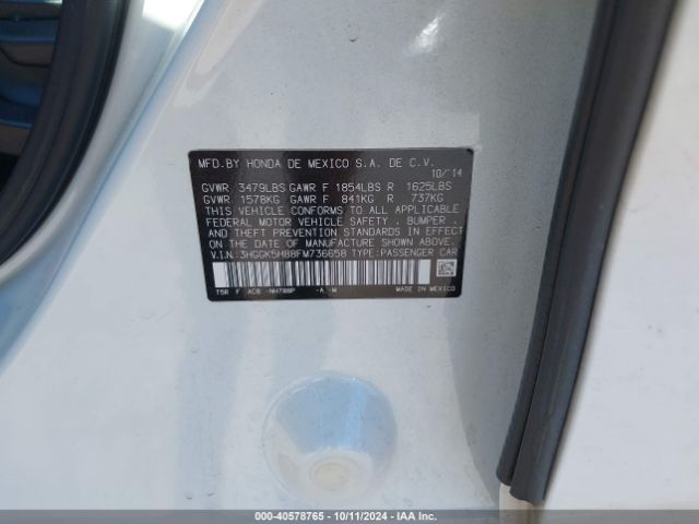 3HGGK5H88FM736658 Honda Fit Ex/ex-l
