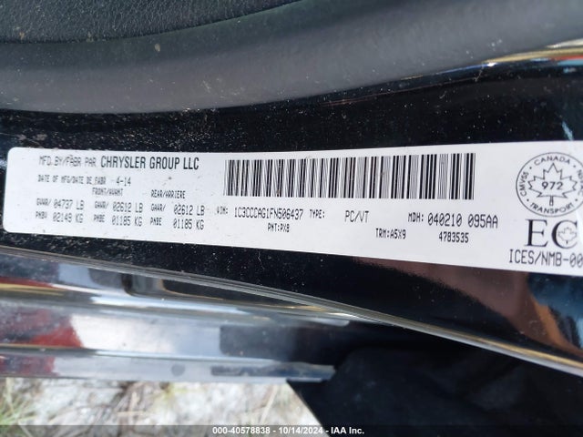 Chrysler 200 Limited 2015 1C3CCCAG1FN506437 Image 9