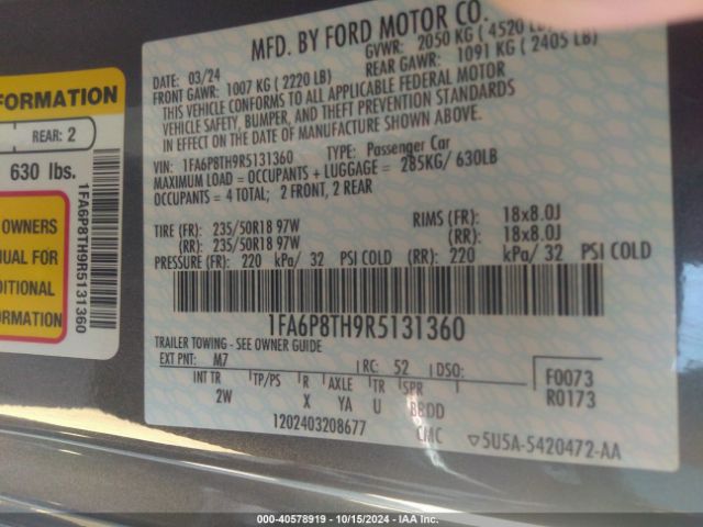 1FA6P8TH9R5131360 Ford Mustang Ecoboost
