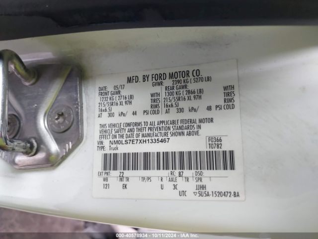 NM0LS7E7XH1335467 Ford Transit Connect Xl