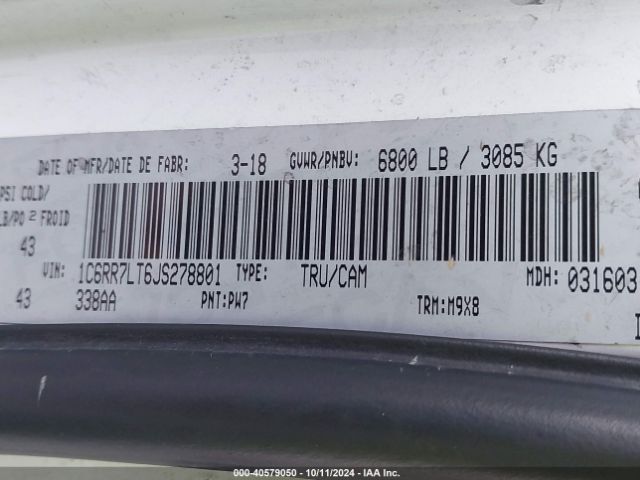 1C6RR7LT6JS278801 RAM 1500 Slt