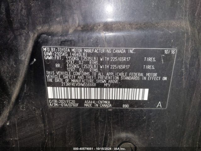 2T3RFREV0HW556668 Toyota Rav4 Xle