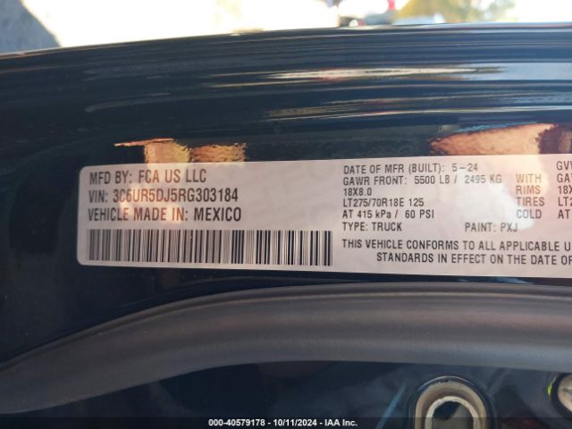 3C6UR5DJ5RG303184 RAM 2500 Big Horn  4x4 6'4 Box