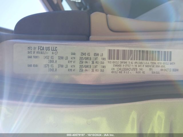 2017 JEEP GRAND CHEROKEE 1C4RJEBG0HC887878 Photo 8