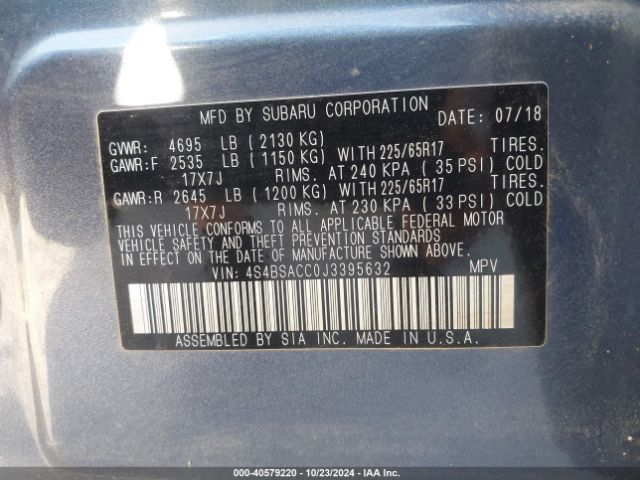 4S4BSACC0J3395632 Subaru Outback 2.5i Premium