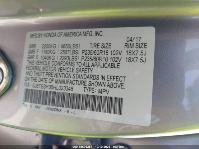 5J8TB3H36HL023348 Acura Rdx Acurawatch Plus Package