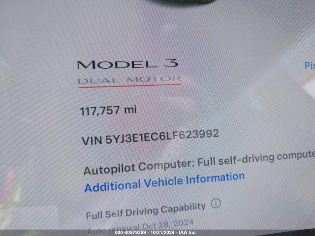 Tesla Model 3 Performance Dual Motor All-wheel Drive 2020 5YJ3E1EC6LF623992 Image 15