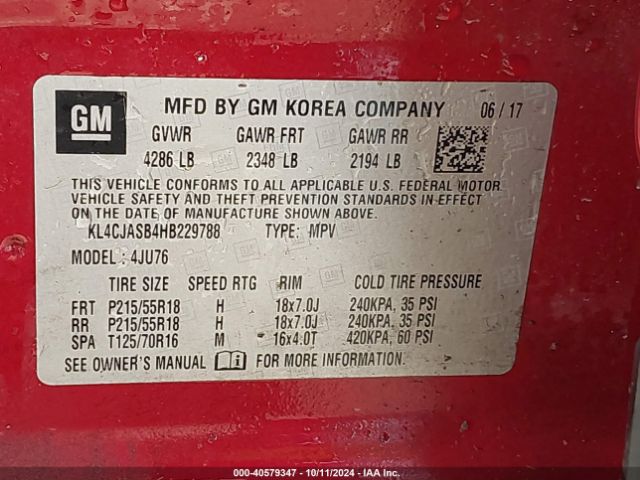 KL4CJASB4HB229788 Buick Encore Preferred
