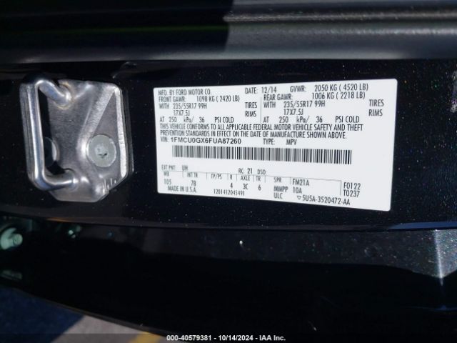 1FMCU0GX6FUA87260 Ford ESCAPE SE