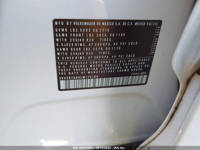 Volkswagen Tiguan 2020 3VV2B7AX4LM174180 Image 9