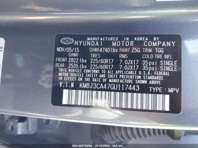 Hyundai TUCSON SE 2016 KM8J3CA47GU117443 Image 9