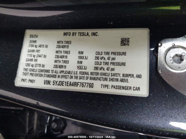 5YJ3E1EA4RF767760 Tesla Model 3 Rear-wheel Drive
