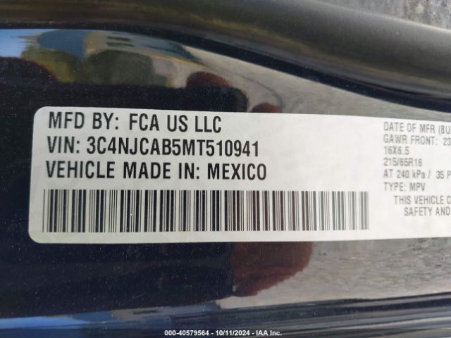 3C4NJCAB5MT510941 Jeep Compass Sport Fwd