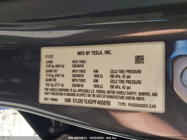 5YJ3E1EA5PF466895 Tesla Model 3 Rear-wheel Drive