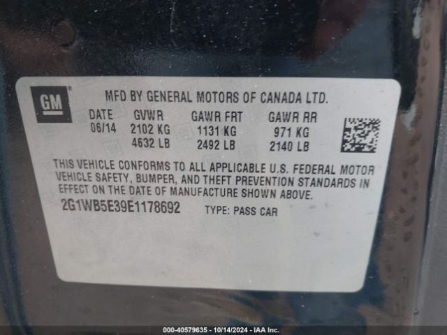 2G1WB5E39E1178692 Chevrolet Impala Limited Lt