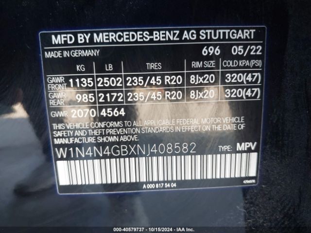 W1N4N4GBXNJ408582 Mercedes-Benz GLA 250
