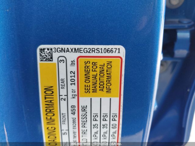 3GNAXMEG2RS106671 Chevrolet Equinox Fwd Rs